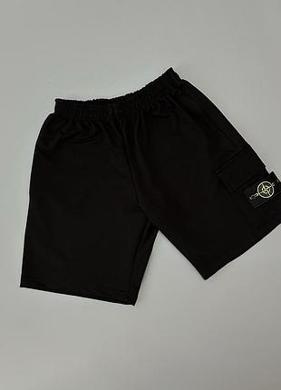 Шорты stone island летние черные s-xxl