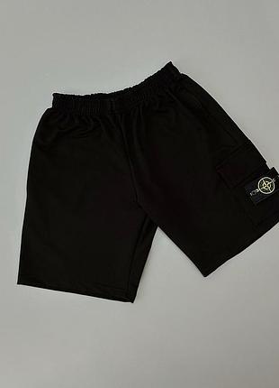 Шорты черные stone island s-xxl летние