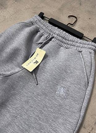Штани burberry на флісі сірі s, m, l, xl, 2xl зима, осінь, весна