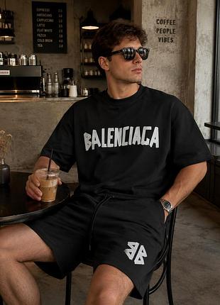 Чорний літній комплект balenciaga s-xl