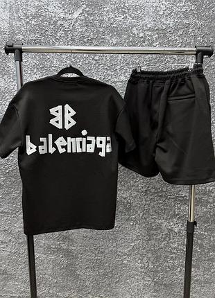 Чоловічий літній костюм balenciaga в чорному кольорі s-xl