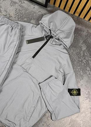 Демисезонный спортивный костюм stone island анорак серый s-xxl