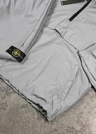 Спортивный анорак и штаны stone island серый s-xxl демисезон