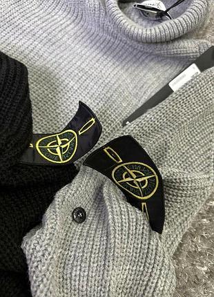 Серый свитшот высокого горло stone island s-xxl