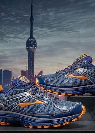 Високотехнологічні професійні бігові кросівки brooks adrenaline gts 13 у синьо-помаранчевому забарвленні.  арт. 1101291d744  
розмір 47.5, у- 31 см