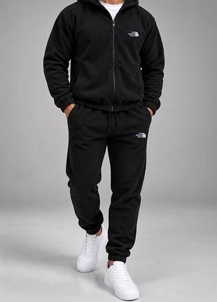 Чорний флісовий спортивний костюм the north face s-xxl зима
