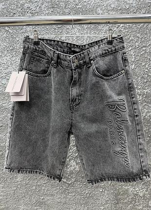 Шорты джинсовые balenciaga серого цвета, размеры 30-38