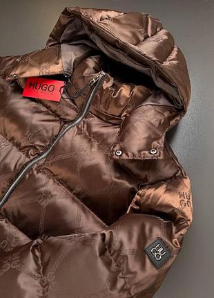 Куртка зимняя hugo коричневая размеры s-xxl