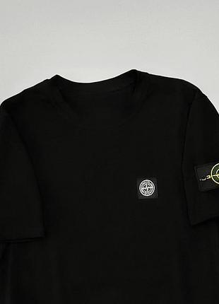 Черная трикотажная футболка stone island s-xxl