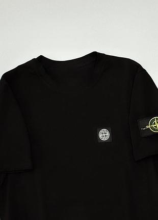 Класична чорна футболка stone island s-xxl
