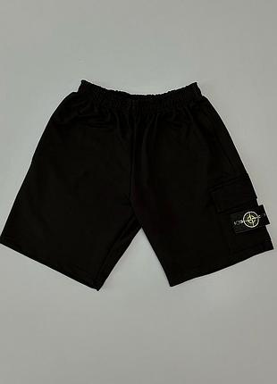 Летние шорты черные stone island s-xxl