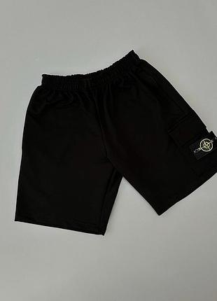 Черные летние шорты s-xxl stone island