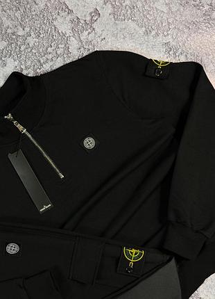 Костюм мужской stone island черный (анорак, штаны) размеры s-xxl демисезон