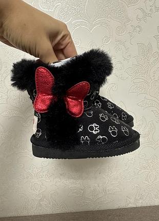 Дитячі чобітки disney мінні маус, чорні, розмір 22-23