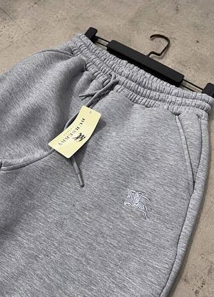 Теплі сірі штани burberry на флісі розміри s, m, l, xl, 2xl весна, осінь, зима