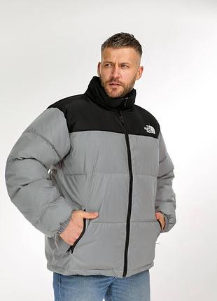 Пуховик the north face 700 сірий | зимова куртка tnf nuptse