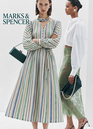 Marks&spencer сукня зі льоном у смужку