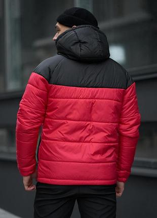 Tnf мужская демисезонная куртка черно-красная s-xl