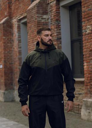 Ветровка windrunner president хаки-черная s-3xl демисезон