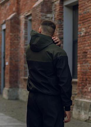 Демисезонная хаки-черная ветровка windrunner president s-3xl