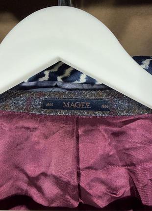 Magee check wool tweed blazer jacket l size 8