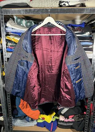 Magee check wool tweed blazer jacket l size 7