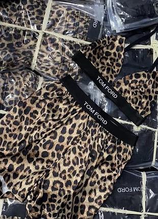 Шовковий атласний топ бралет леопардовий tom ford