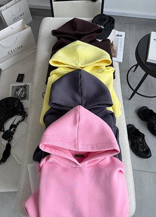 Худі жіноче тринитка на флісі з подвійним капюшоном one size