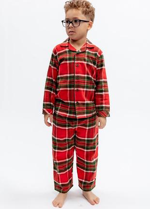 Піжама дитяча унісекс cyberjammies merry bright 3326 новорічна тепла з начосом із бавовни для хлопчиків та дівчаток
