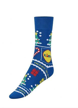 Носки высокие с махровой подошвой для мужчины lidl lycra® bdo105378 43-46 синий