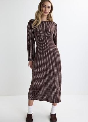 Нове еластичне в горох плаття 👗