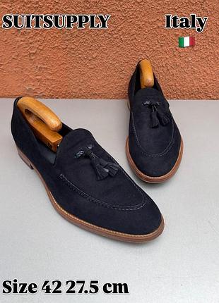 Оригінальні преміум чоловічі замшеві лофери suitsupply italy 42-42.5 розмір 27.5 см