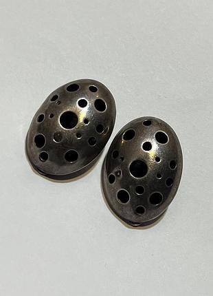 Винтажные серебряные клипсы 925 проба, авторский модернизм, клеймо ps
