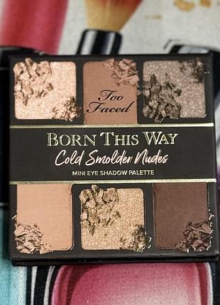 Палетка тіней для повік too faced born this way cold smolder nudes