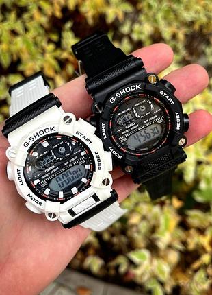 Годинники casio g-shock спортивні цифрові протиударні чорний та білий