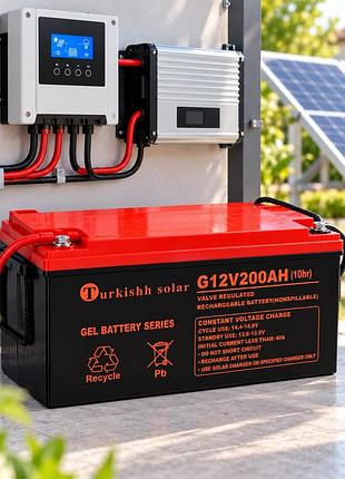 Гелевий акумулятор battery gel turkishh solar 12v 200 ah