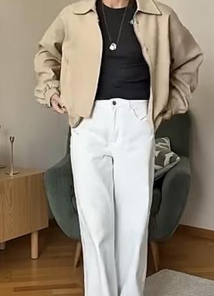 Джинсы карго багги белые zara m