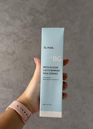 Есенція для обличчя iunik beta-glucan lacto barrier milk essence 200 мл