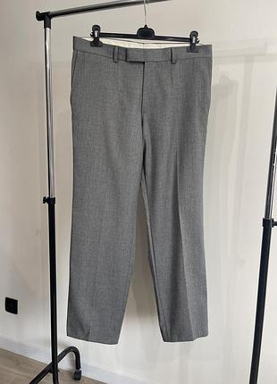 Класичні вовняні штани hugo boss (parker2) сірі брюки 52 ( us 36r )