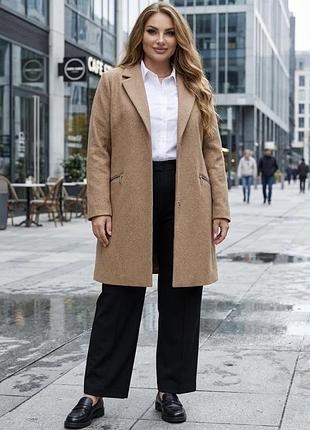 Пальто жіноче marks & spencer демісезонне бежево-коричневе xl (48-50)