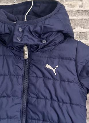 Дитяча куртка puma стьобана з капюшоном синя 2