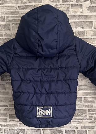 Дитяча куртка puma стьобана з капюшоном синя 3