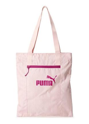 Шопер puma рожевий текстильний з логотипом