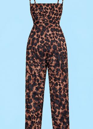 Эффектный леопардовый комбинезон в сетку prettylittlething (р. m/l / eu 40) - мега-эластичный!