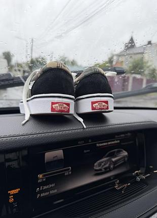 Кеди vans чорні з камуфляжем на шнурівці