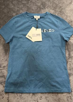 Футболка kenzo синя з логотипом