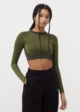 Лонгслів жіночий adidas ivy park оливковий короткий
