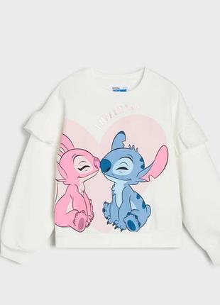 Світшот новий на флісі з принтом stitch 3-4 роки
