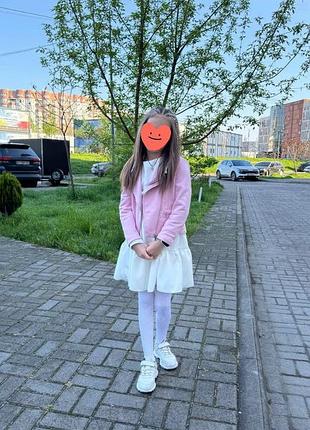 Куртка-косуха для дівчинки від бренду  і love girls wear рожева замшева 6-8 років