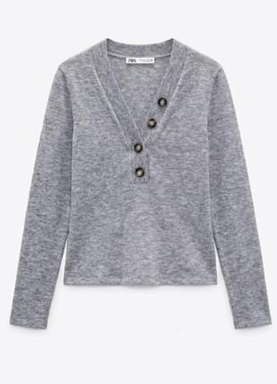 Базовый серый свитер размер м zara